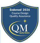 QM Course Design Endorsement Mark that reads Endorsed 2026, Course Design Quality Assurance, QM - Quality Matters.